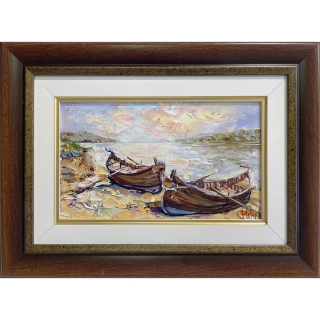 Дунавски Пейзаж с Две Лодки